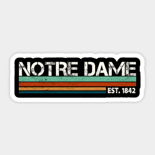 Notre Dame Retro EST. 1842 Sticker